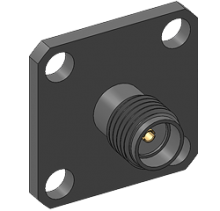 SMA PANEL MOUNT STRAIGHT FEMALE RECEPTACLE POST CONTACT 4 HOLE FLANGE