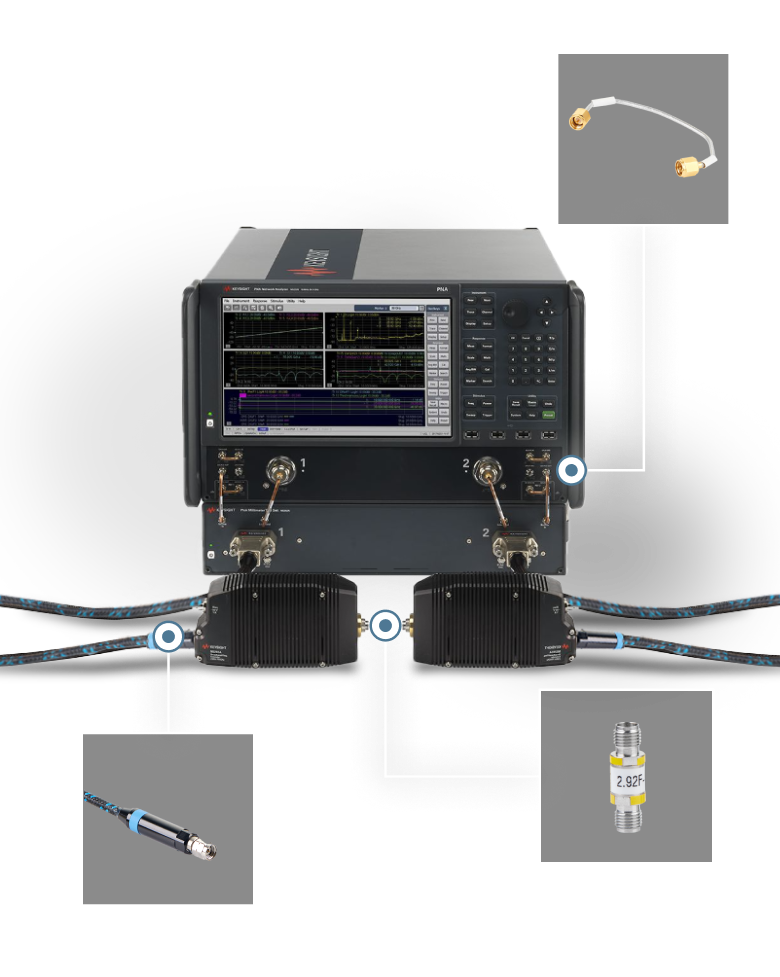 A labeled image of a test and measurement machine.