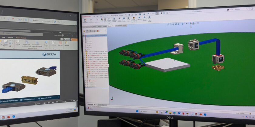 Delta parts being designed on monitors.