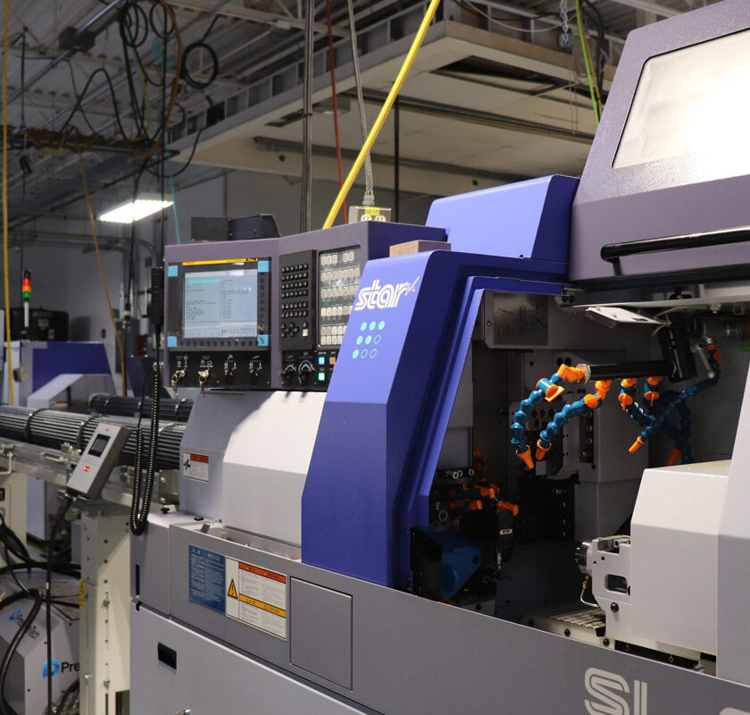 A multi-axis CNC machine at Delta's Beverly plant.