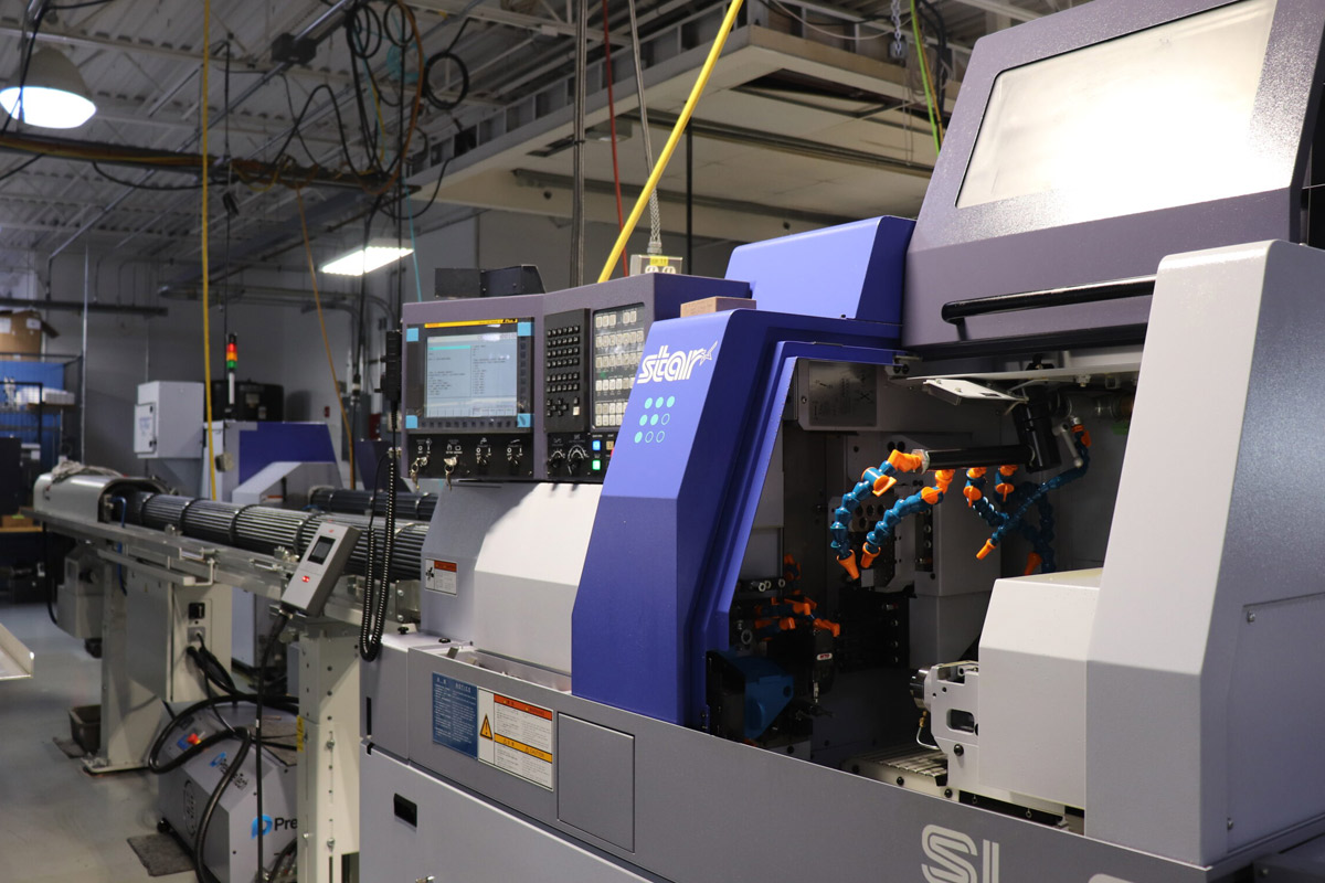 A multi-axis CNC machine at Delta's Beverly plant.