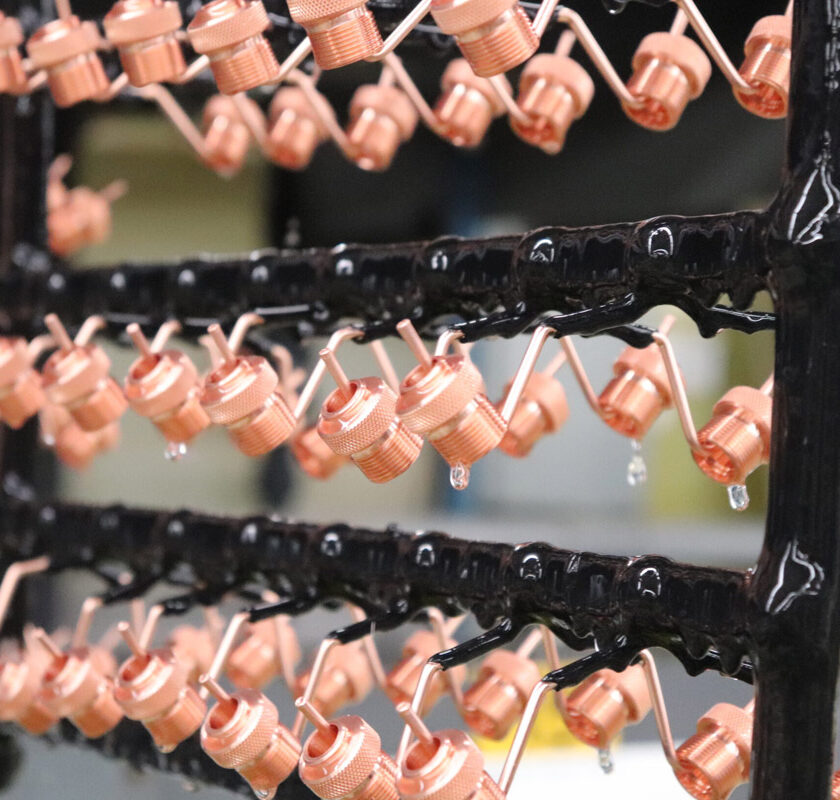 Copper plating in Delta's electroplating facility.