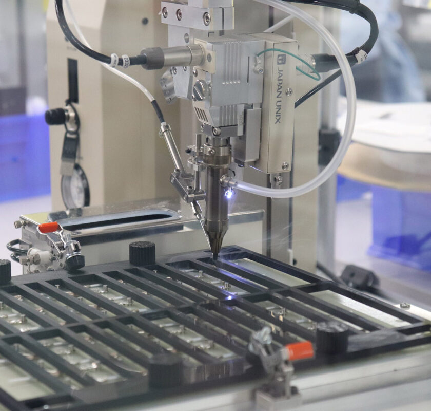 A robotic soldering machine at Delta's Beverly plant.