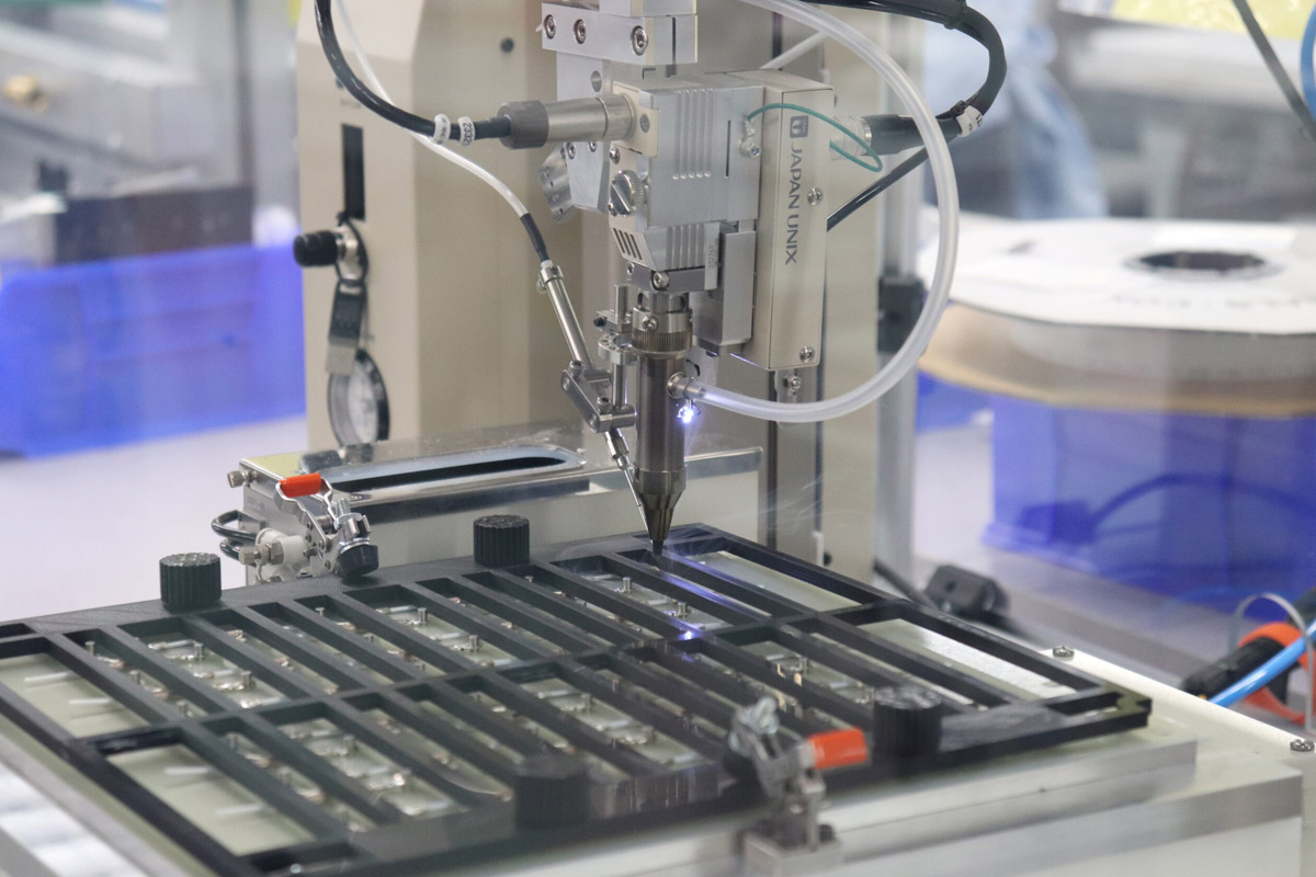 A robotic soldering machine at Delta's Beverly plant.