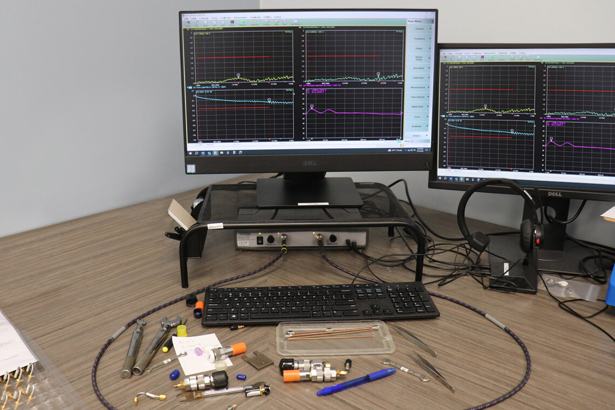 RF testing being conducted on Delta's products.